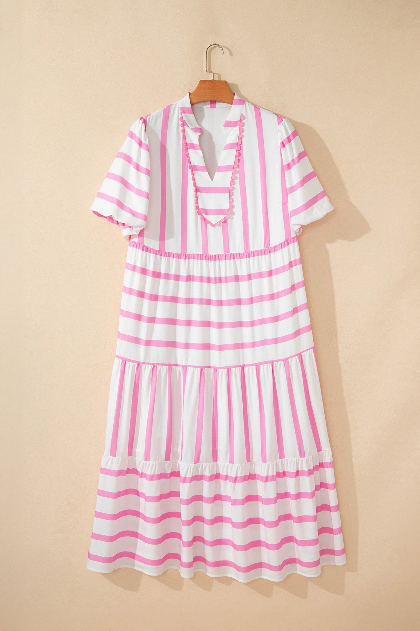 Plus Size Stripe Tiered Dress