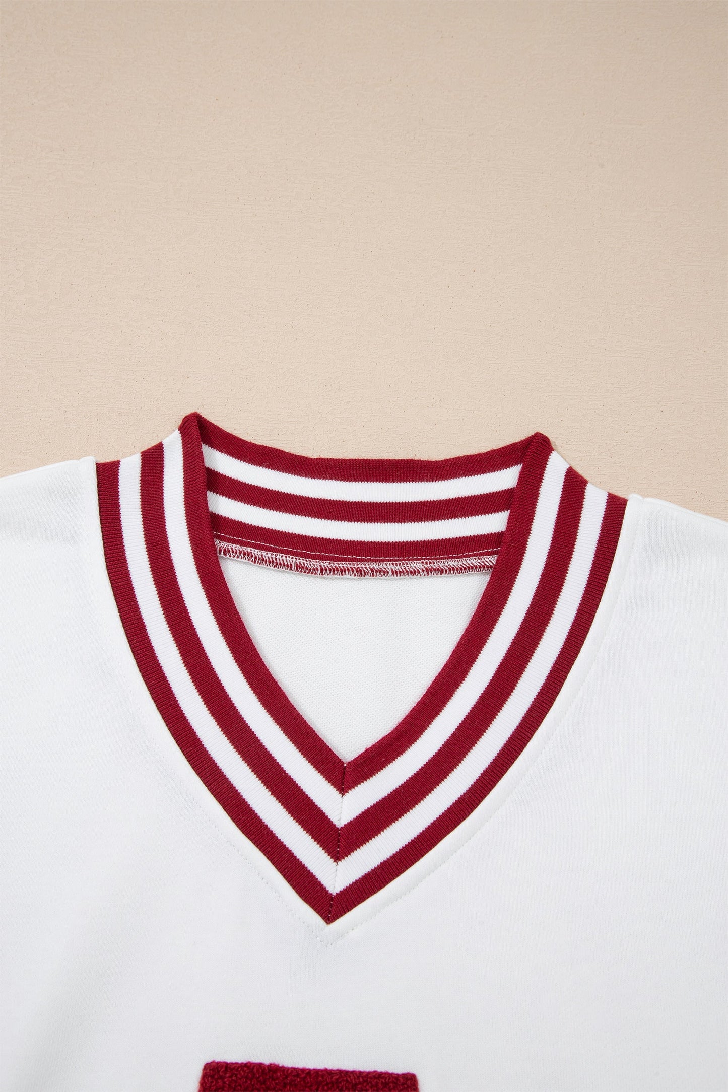 Chenille Varsity Stripe V-Neck