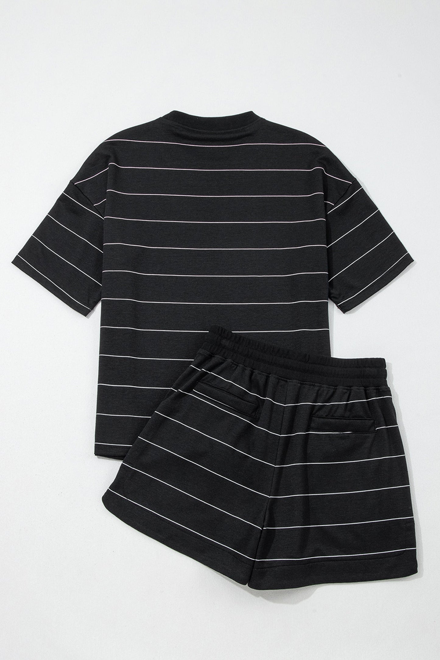 Black Stripe Short Set