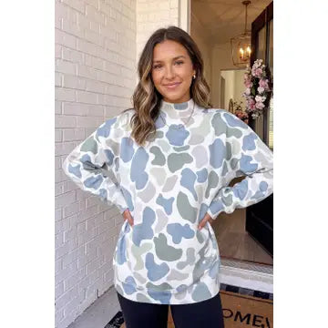 Camo Mock Neck
