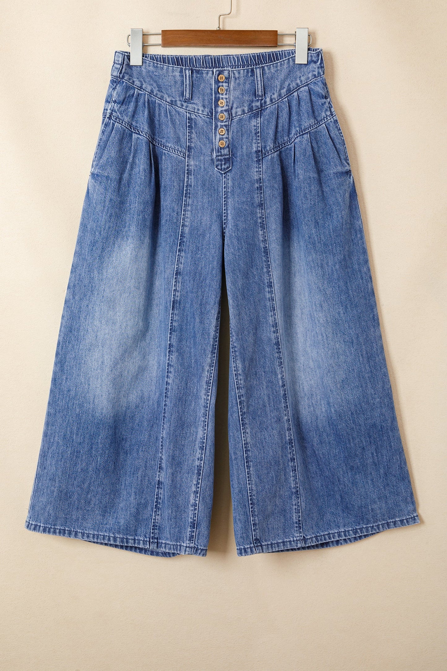 Pleated Cropped Wide Leg Pants