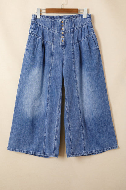 Pleated Cropped Wide Leg Pants