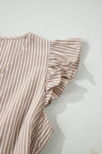 Buttoned V-Neck Maxi Dress