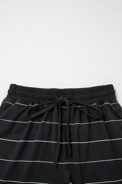 Black Stripe Short Set