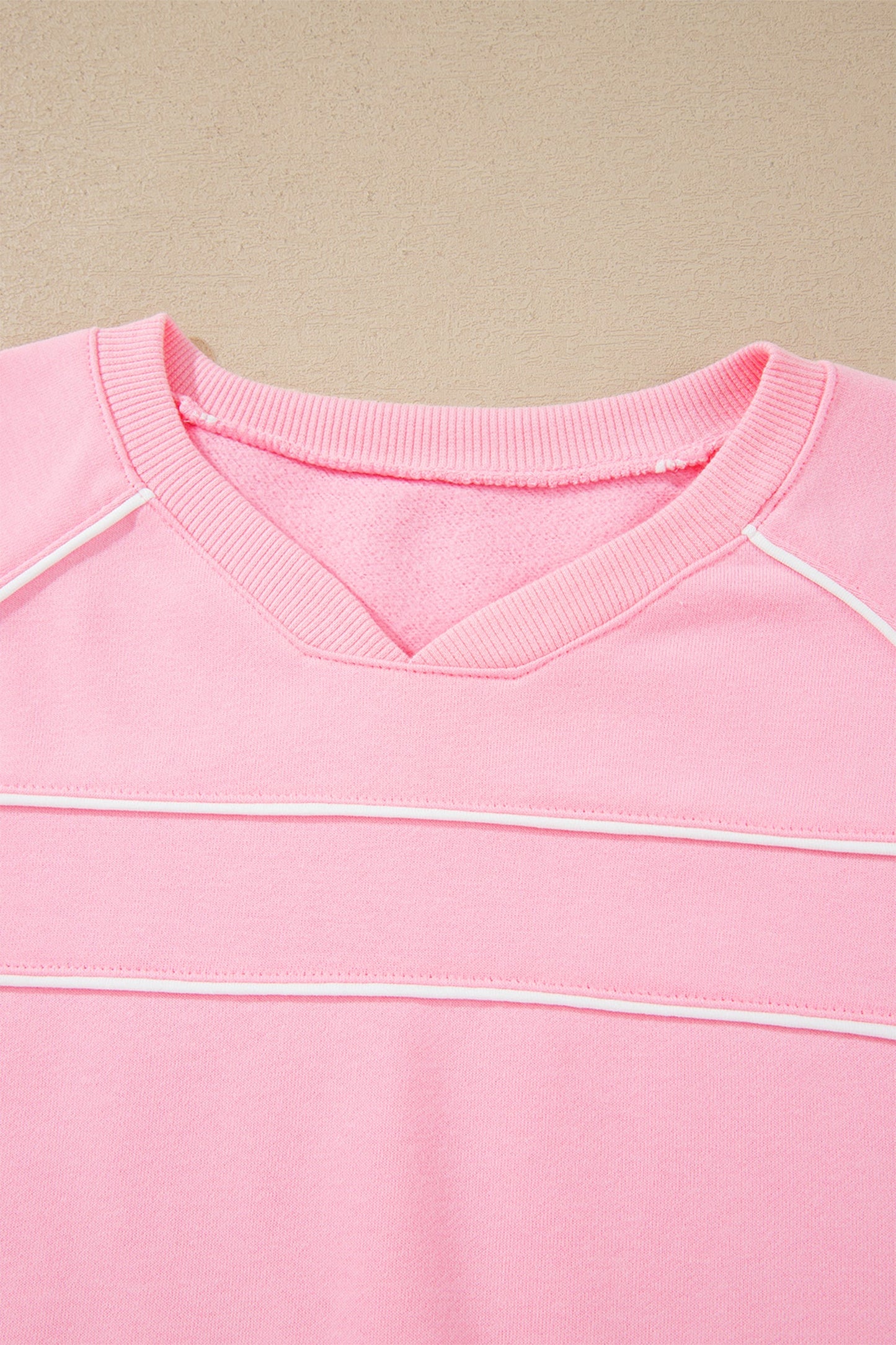 Contrast Trim Pullover Set