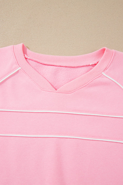 Contrast Trim Pullover Set