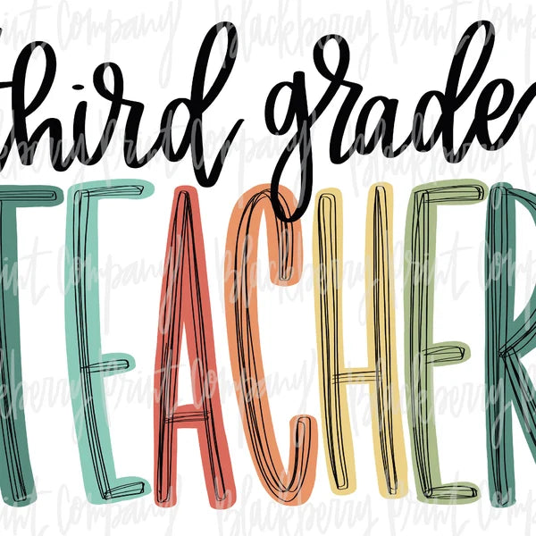 Neutral Font Teacher Grade Level Tee
