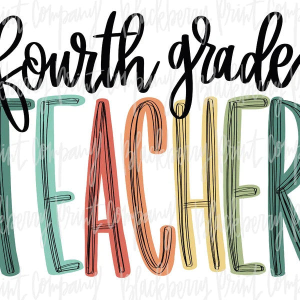 Neutral Font Teacher Grade Level Tee