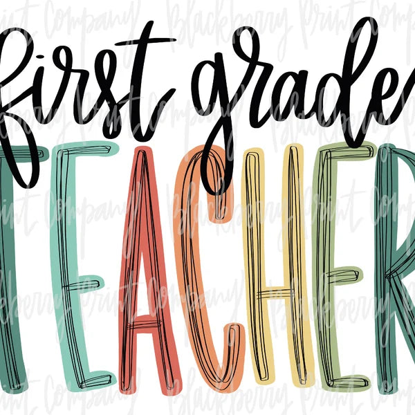 Neutral Font Teacher Grade Level Tee