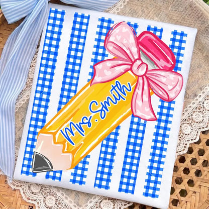 Gingham Striped Custom Name