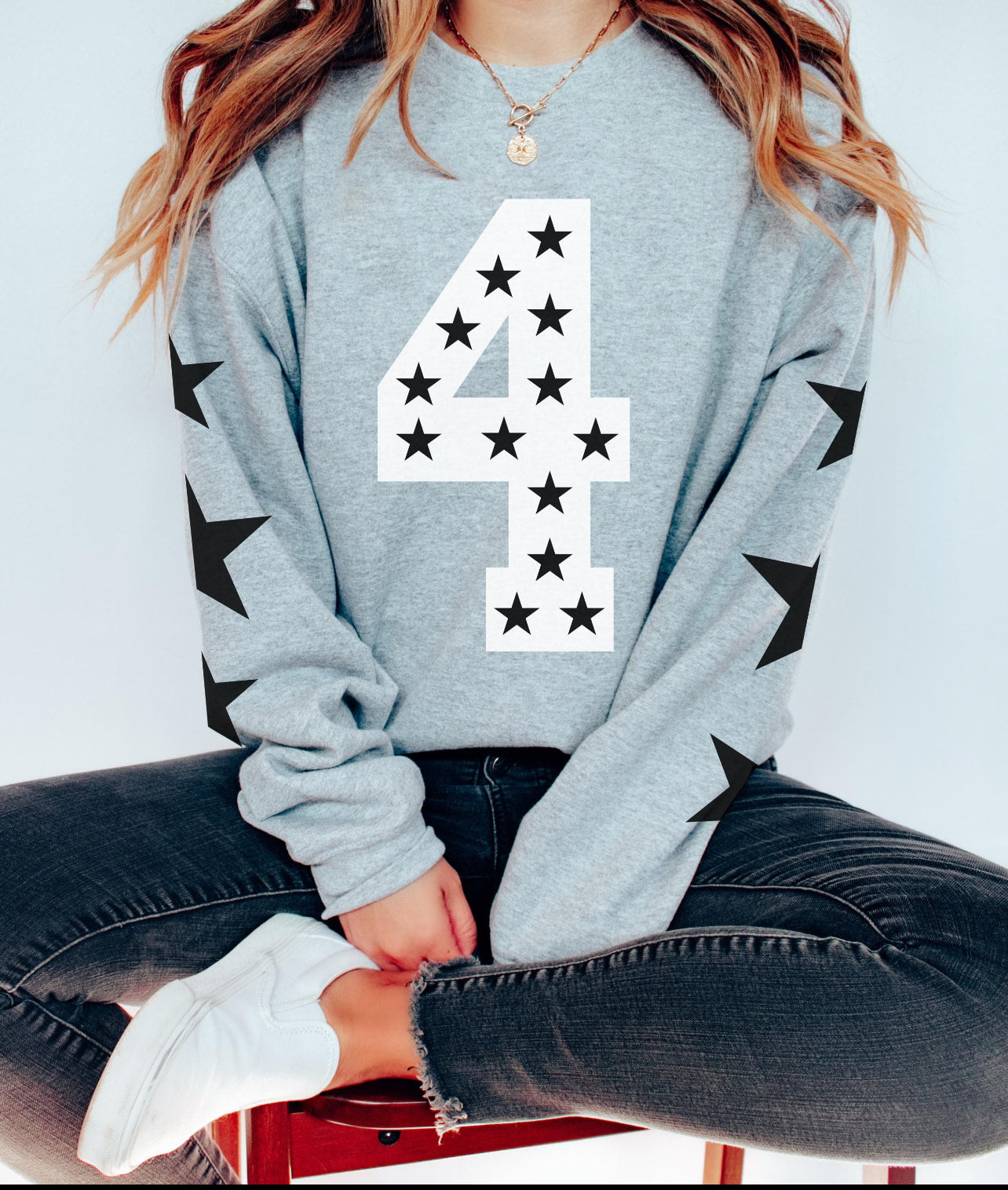 Custom Number Star Sweatshirt